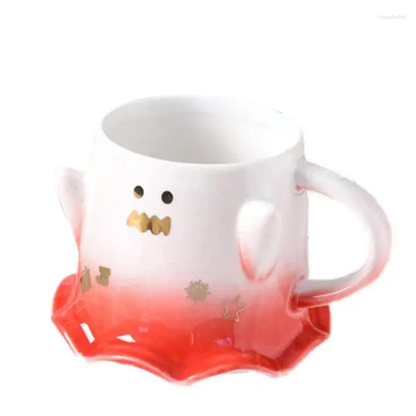 Tassen, Kaffeetasse, Heimdekoration, Keramik-Teetassen mit Geister-Design, 465 ml, Trinkzubehör, hitzebeständig, kreativ, dekorativ