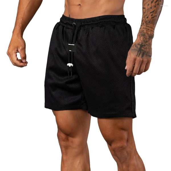 Shorts masculinos confortáveis férias homem calças com cordão exercício cintura média esportes correndo moletom