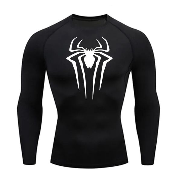 Proteção solar esportes segunda pele correndo tshirt dos homens fitness rashgarda mma mangas compridas camisa de compressão roupas de treino 240319