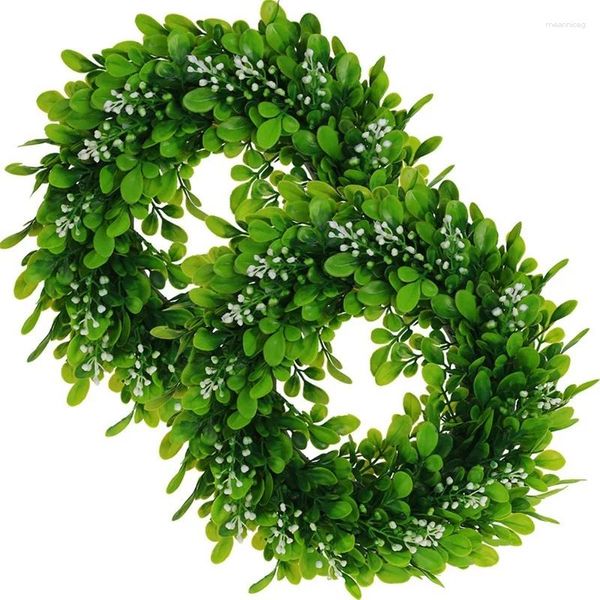 Fiori decorativi Ghirlanda Decorazione porta Ghirlanda di bosso artificiale Foglia verde per porte Finestre Pareti Feste di matrimonio Decorazioni per la casa