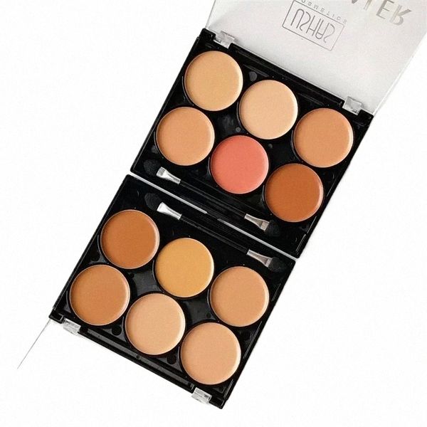 6 colori Ccealer Cream Makeup Palette Cover Segni di acne Occhiaie Fondati Impermeabile schiarente naturale Cosmetici per il viso t1zj #