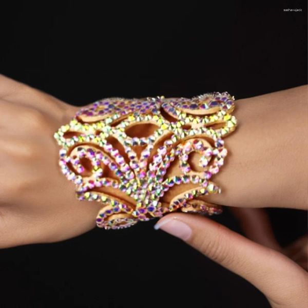 Bracelets de charme moda AB SHINESTONE Belly Dance Jewelry for Women Ajuste Ajuste Bangle Hold Acessórios