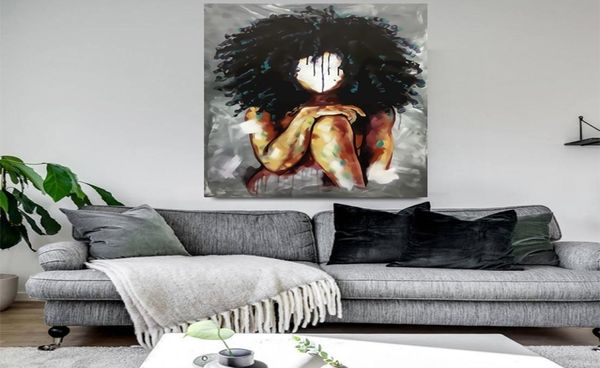 Abstrato moderno preto magia menina pinturas em tela aquarela meninas cartaz imprime imagens de arte parede para sala estar decoração casa 9080587
