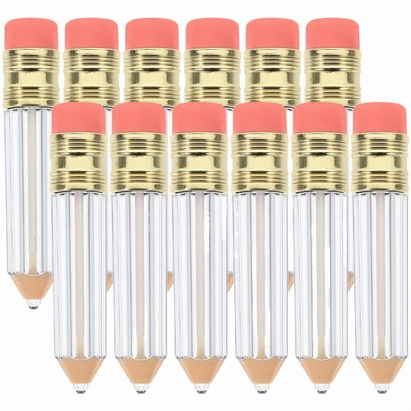 Bleistiftförmige leere Lipgloss-Röhrchen Ctainer Glanzröhrchen Ctainer Klare nachfüllbare Mini-Lippenölflaschen k10h #
