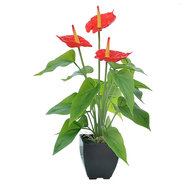 Flores decorativas simulação planta bonsai flor calla verde moda e mobiliário doméstico simples 2024 festa hol