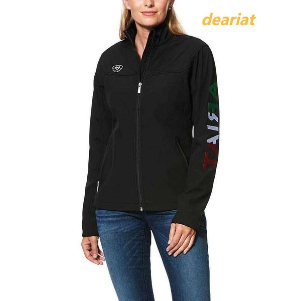 deariat Damenjacken Damenjacken Ariat Womens Classic Team Mexico Softshell wasserabweisende Jacke Jacketstop Dre Drop Delivery Bekleidung Bekleidung Outer Otwkp