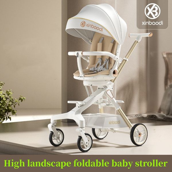 Kinderwagen mit hoher Sicht, faltbar, 6–12 Monate, Kleinkind-Kinderwagen, Spielzeug, Baby, tragbar, Zwei-Wege-One-Touch-Faltbar, 95°–175°, flach liegend, abnehmbar, Seetransport, senden AA 98