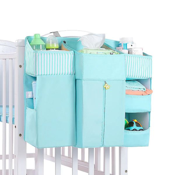 Baby-Hänge-Aufbewahrungstasche für Babybett, Windeltasche, Nachttisch-Caddy, Bett-Organizer, Spielzeug, Babybettwäsche, Produkt 240313