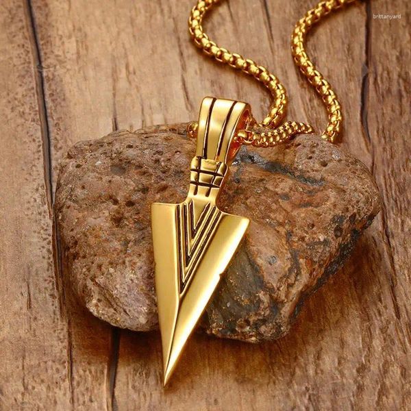 Colares Pingente Filme Estilo Prata Ouro-Cor Aço Inoxidável Espada Arrowhead Colar Homens Long Chain Personalidade Homem