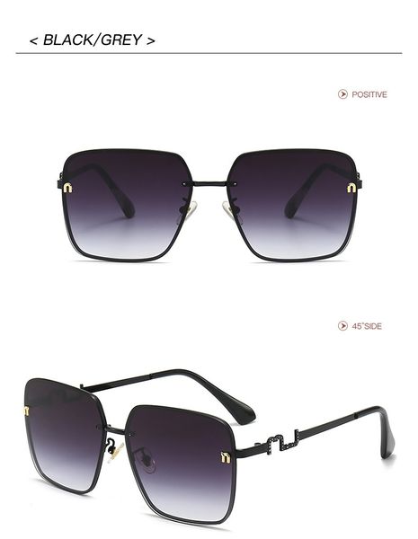 Designer óculos de sol m letra molduras quadradas óculos afiado canto decoração lentes polarizadas proteção uv praia condução unisex óculos de férias