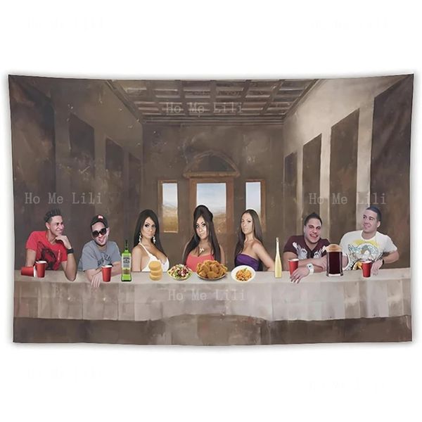 The Last Family Dinner Jersey Shore, lustiges Meme-Wandteppich-Poster, Dekoration für Zimmer, Schlafzimmer, Wandkunst, Dekoration 240322