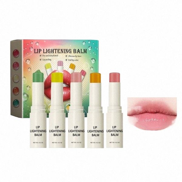 5pcs Hidratante Lip Balm Set lip gloss Fruity Scent Lip Balm Stick Prevenindo Dryn esfoliante e hidratante cuidados s0zV #