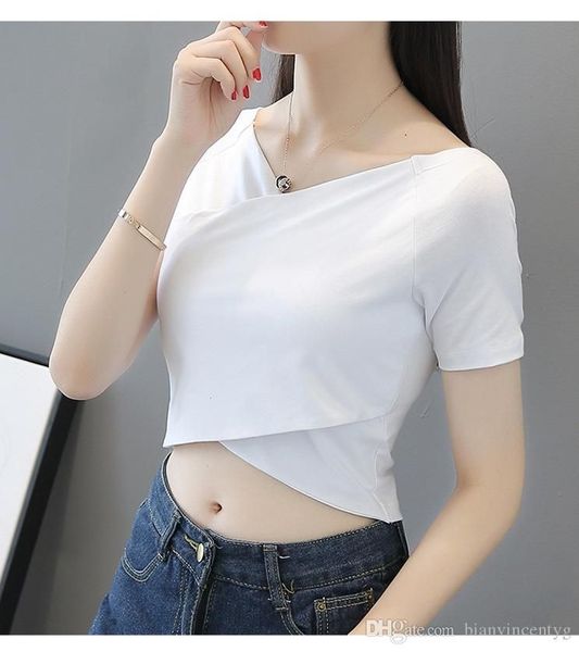 High Street Damen Weiß Schwarz Crop Tops Gestreifte Bluse Spitze Tiefer V-Ausschnitt Lange Laternenärmel Shirts Elegante Dame Taille schulterfrei Tops