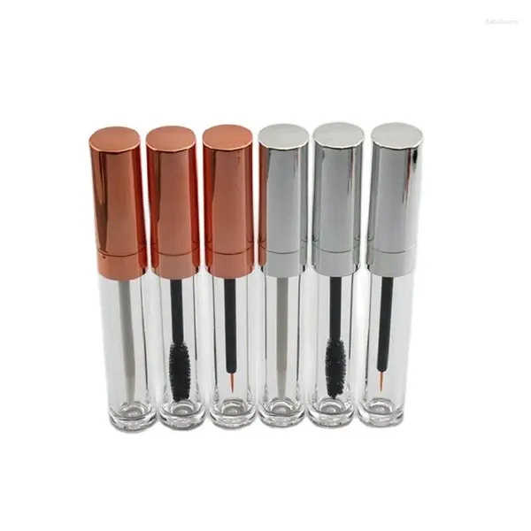 Depolama Şişeleri Dudak Parlatıcı Konteyner 6ml Boş Gül Altın Gümüş Kapak Kozmetik Ambalaj Şişesi Maskara Eyeliner Sıvı Tüp Plastik Lipgloss