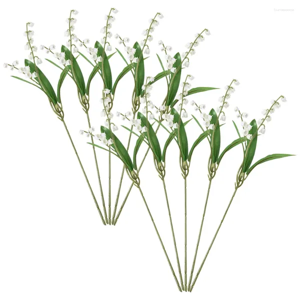 Dekorative Blumen, 10 Bündel künstlicher Lily-The-Valley-Simulations-Kunstblumenornamente