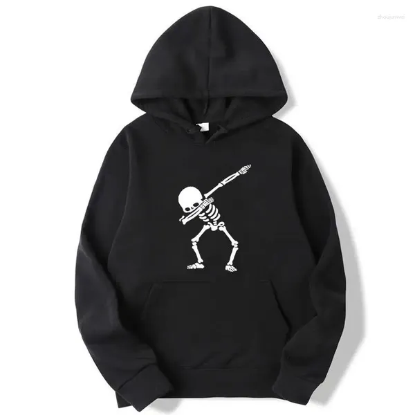Hoodies masculinos marca de moda engraçado crânio homem impressão misturado algodão primavera outono masculino casual hip hop hoodie