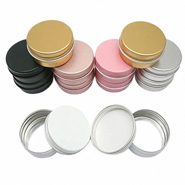 50pcs Lip Balm Alumínio Ctainers Vazios Tin Storage Jars Preto Amostra Embalagem Caixa de Creme Maquiagem Pote Parafuso Rosa Ouro 15ml 0,5 Oz N76p #