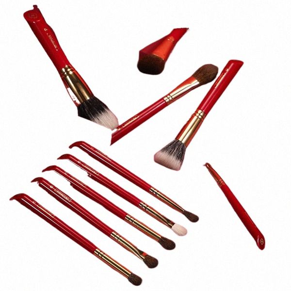 chichodo Make-up-Pinsel, luxuriöse rote Rose-Serie, 20-teiliges Tierhaarpinsel-Set, Kosmetikpinsel, Make-up-Werkzeug, Schönheitsstift für natürliches Haar, 20rV#