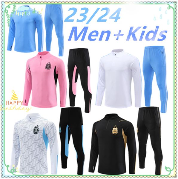 23 24 Argentinien TRAININGSANZUG Fußball MESSIS TrainingsANZUG Fußballtrikot MARADONA DI MARIA23/24 Herren-Kinder-Set TRAININGSANZUG setzt Uniformen