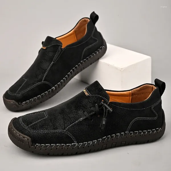 Sapatos casuais de couro para homens tendência negócios escritório conforto calçados de trabalho homem mocassins tamanho grande 38-48 tenis masculino