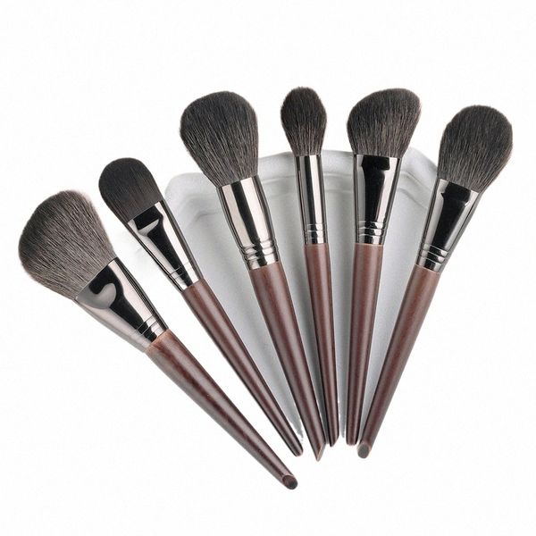 ovw Pincéis de maquiagem em pó Foundati Eyeshadow Make Up Brushes Set Escovas cosméticas Cabelo de cabra macio sintético M26q #