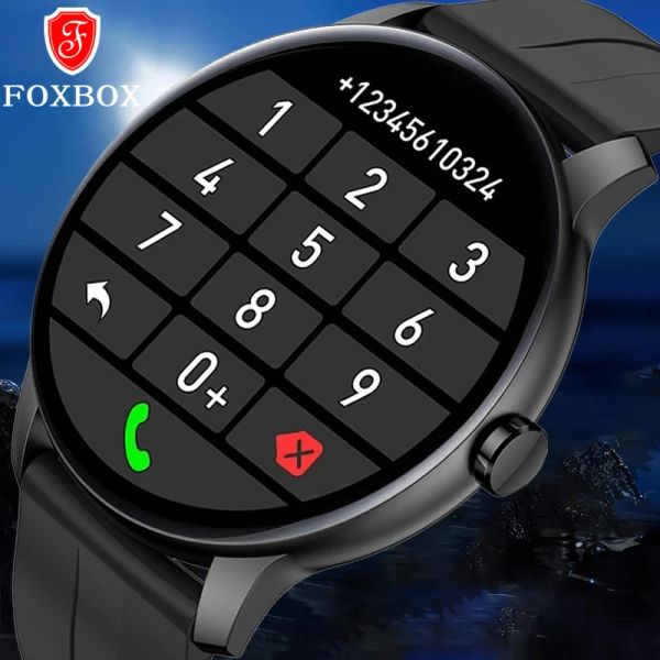 Relógios foxbox novo relógio de chamada bluetooth das mulheres dos homens freqüência cardíaca esportes fitness rastreador pulseira relógio homem para android ios xiaomi iphone