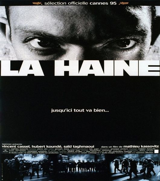 Плакат с шелковым принтом La Haine 1995 года, 24x36 дюймов, 60x90 см 0187973751