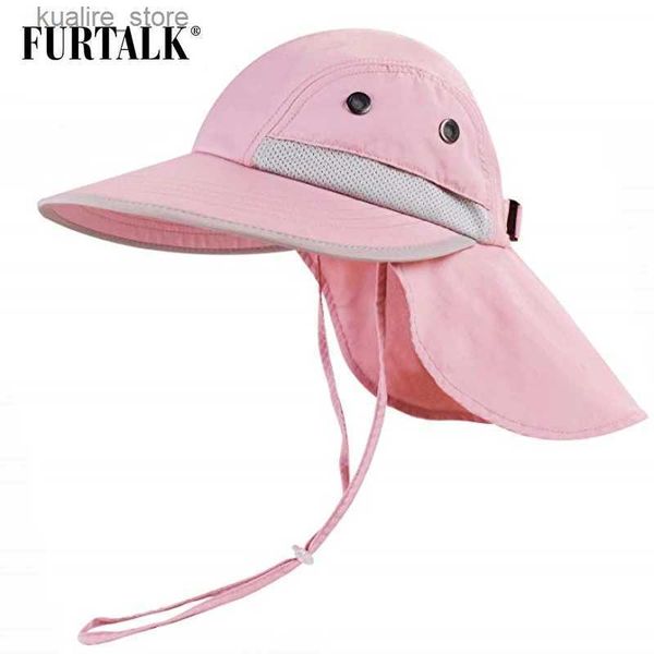 Cappelli a tesa larga Cappelli a secchiello FURTALK Cappello estivo per bambini Ragazza Ragazzo Cappello da sole con patta sul collo Protezione UV Cappello da safari Cappello estivo da viaggio per bambini 2-12 anni L240322