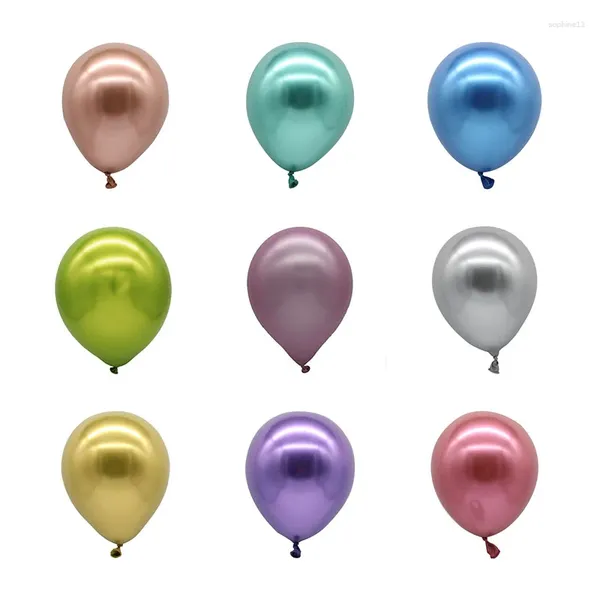 Decoração de festa 20pcs balão de látex metálico casamento inflável metal cromo hélio balões aniversário decoração bolas de ar globos