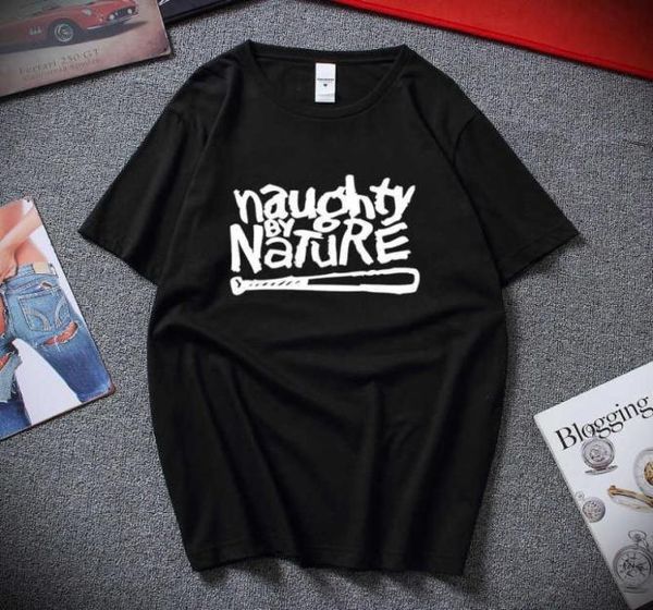 Naughty By Nature Old School Hip Hop Rap Skateboardinger Music Band anni '90 Bboy Bgirl Tshirt Maglietta in cotone nero Top Tees X06214095741