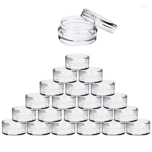 Frascos de armazenamento 100pcs 2g 3g 5g 10g 15g 20g frasco de creme cosmético de plástico vazio amostra transparente pote de maquiagem sombra de olho recipientes de lábios