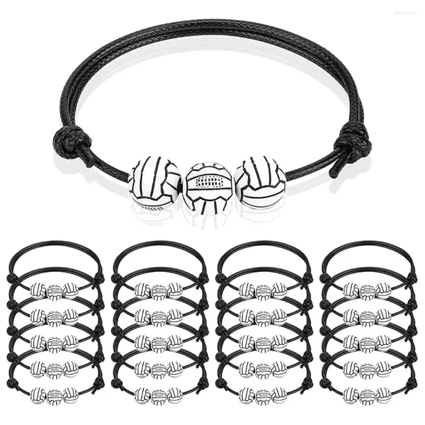 Braccialetti con ciondoli Braccialetti da baseball da 20 pezzi Braccialetti con perline Bracciale sportivo regolabile Pallavolo