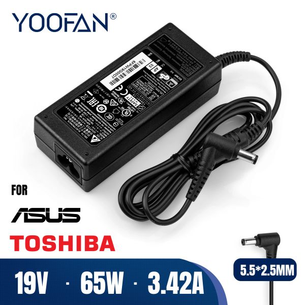 Adaptör 19V 3.42A 65W 5.5*2.5mm AC Şarj Cihazı Dizüstü Bilgisayar Adaptörü ASUS X450 X550C X550V W519L X751 Y481C Güç Kaynağı için