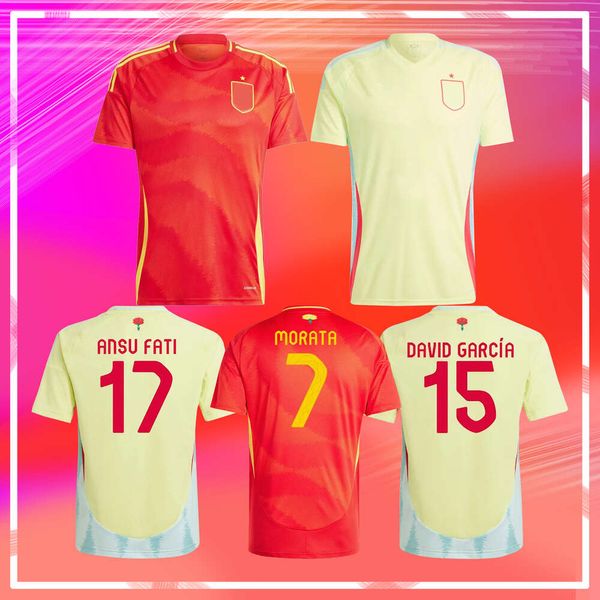 2024 2025 Euro Cup SpaIn Maglia da calcio Camisetas Kit per bambini Squadra nazionale spagnola Home Away Player Version Maglia da calcio Espana MORATA FERRAN ASENSIO ANSU FATI RODRI