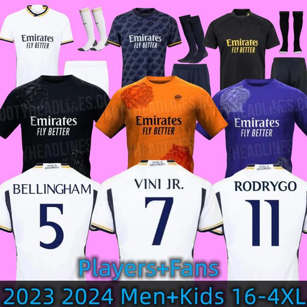 23 24 BELLINGHAM VINI JR Maglia da calcio Maglia da calcio RODRYGO CAMAVINGA RealS Madrids 2023 24 Arda Guler casa lontano terzo Giocatore maglia da piede kit camiseta futbol