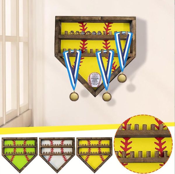 Accessori sportivi in titanio Nuovo display da campione per appunti di base per medaglie da baseball decorati scatola regalo artigianato in legno e cartelli murali