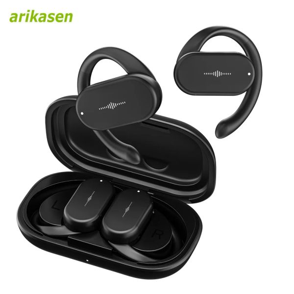 Kopfhörer Open Ear TWS Wireless-Kopfhörer mit drehbaren Ohrbügeln Bluetooth 5.3-Ohrhörer True Open Ear Earbuds Deep Bass mit Case-Mikrofonen