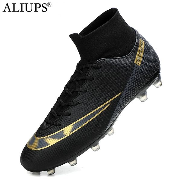 Sapatos Aliups High Tornozelo Men Boots Football Shoes Kids Soccer Shoes Outdoor AG/TF Ultralight Soccer Cleats Sneakers Tamanho grande 3547