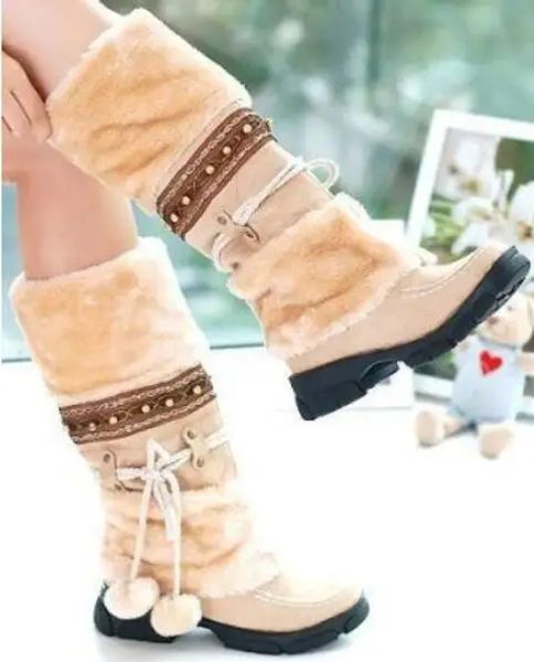 Botas de inverno quente pêlo espessado sobre joelho alto botas de salto feminina moda moda sexy calçados longos para mulher ah053 tamanho 3540 ghu89