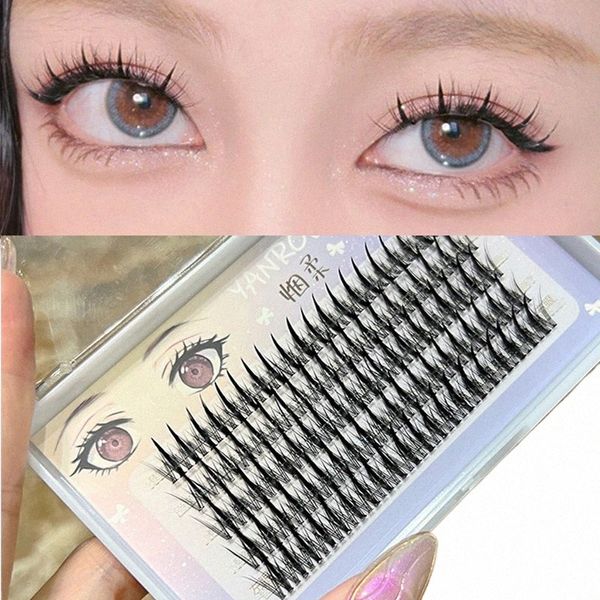 Комический глаз Маленький дьявол накладные глаза Natural Simulati Single Cluster Sandwich Fishtail Eye L Extensi Makeup Tool m3VT #