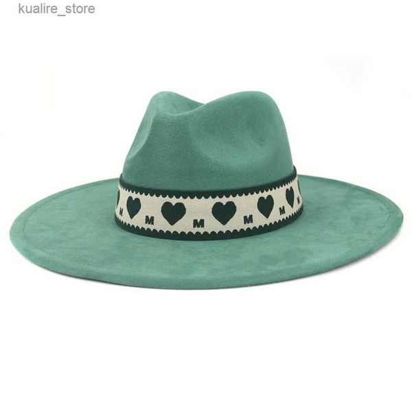 Hüte mit breiter Krempe, Eimerhüte, Wildleder-Zylinderhut, 9,5 cm breite Krempe, Jazz-Fedora-Hüte, Luxus-Designermarke, Damen-Fascinator-Kappen, Outdoor-Sonnenkappe, Sombreros De Mujer, L240322