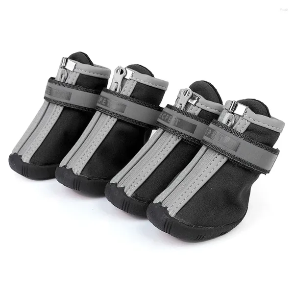 Vestuário para cães 4 unidades / conjunto Sapatos para animais de estimação Botas impermeáveis reflexivas Botas quentes de neve Chuva para animais de estimação Anti-derrapantes Meias Calçados para cachorrinhos esportivos