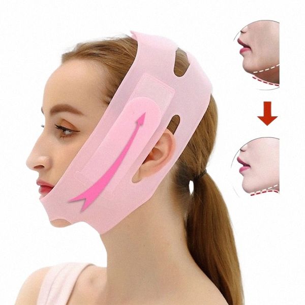 Máscara facial Silice V Lifting V Line Shape Face Lift UP Facial Slimming Bandage Mask Cheek Chin Neck Slimming Thin Belt b7fX #