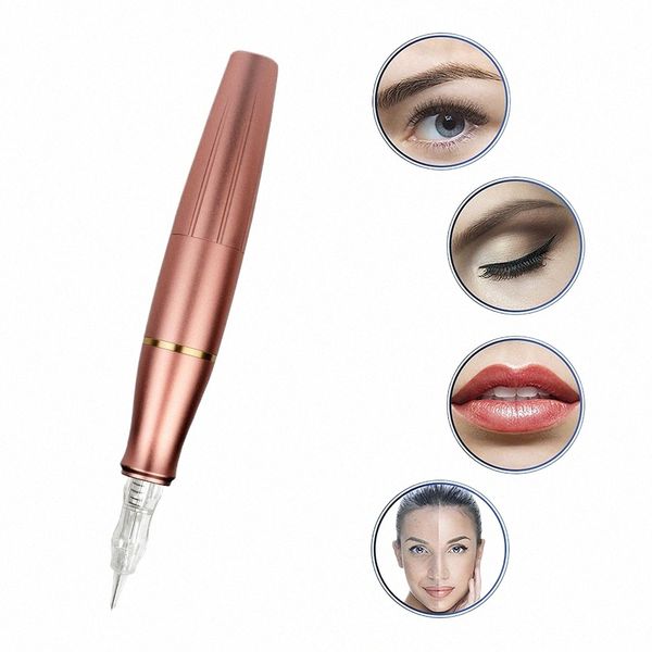 bmx Pink Rotary Tattoo Machine caneta com agulhas Máquina de maquiagem permanente para Miroblading Shading Eyeliner Lip 17Xu #