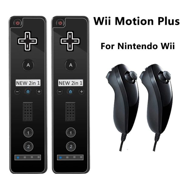 Пульт дистанционного управления геймпада для Wii Motion Plus со сменным силиконовым чехлом для Nintendo с Nunchuk для Nintendo Wii и Wii U, подарки