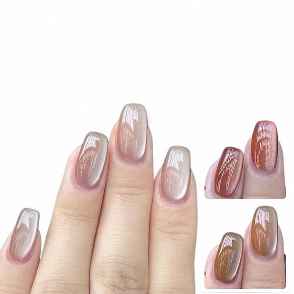 porcelana Branco Magnético Cat Eye Gel Nude Cor Espumante Glitter Semi Permanente Nail Art Soak Off LED UV Gel Verniz para unhas m6gf #