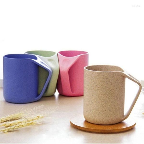 Canecas 4 cores Eco-amigável palha de trigo saudável biodegradável caneca de plástico para cozinha água café leite suco chá