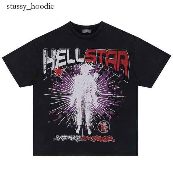Hellstar Hoodies Designer Shirts Männer Lose Hoodie Tees High Street T-shirt Rapper Wash Grau Heavy Craft Unisex Kurzarm Frauen Pullover T-shirts 9536