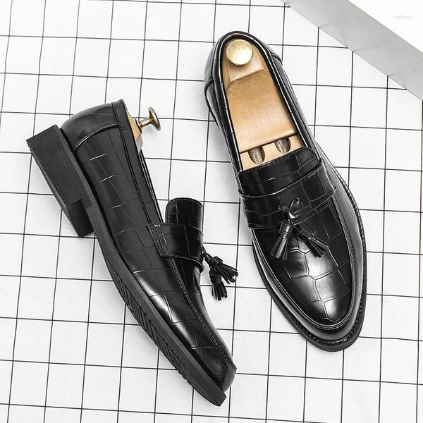 Sapatos casuais marca clássica masculina couro genuíno confortável high-end negócios formal