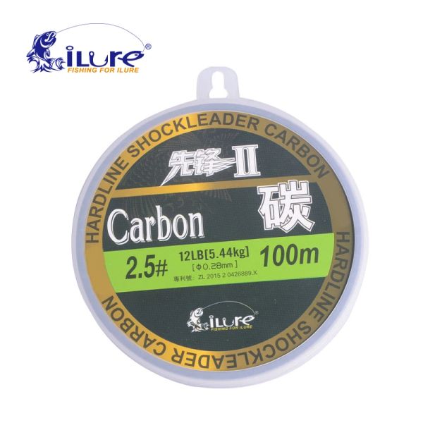 Linhas ilure leada 100% fibra de carbono fluor linhas de pesca fibra carbono 50mt 100mt carretel super forte guia 60lb 80lb pesca frete grátis